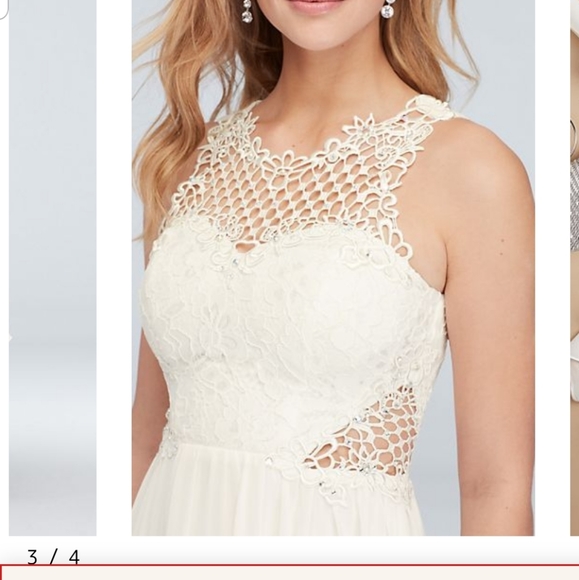 City Triangles White Lace Illusion High Low Dress - Picture 9 of 10